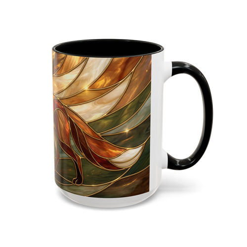 Olive Glow Fox Stained Glass Style Mug
