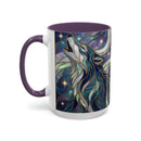 Starlight Wolf Stained Glass Style Mug