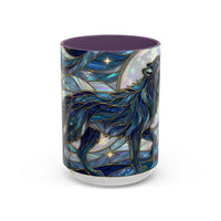Sapphire Wolf Stained Glass Style Mug