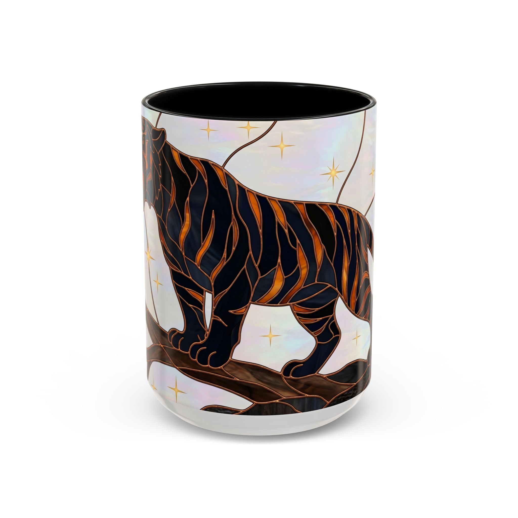 Midnight Tiger Stained Glass Style Mug