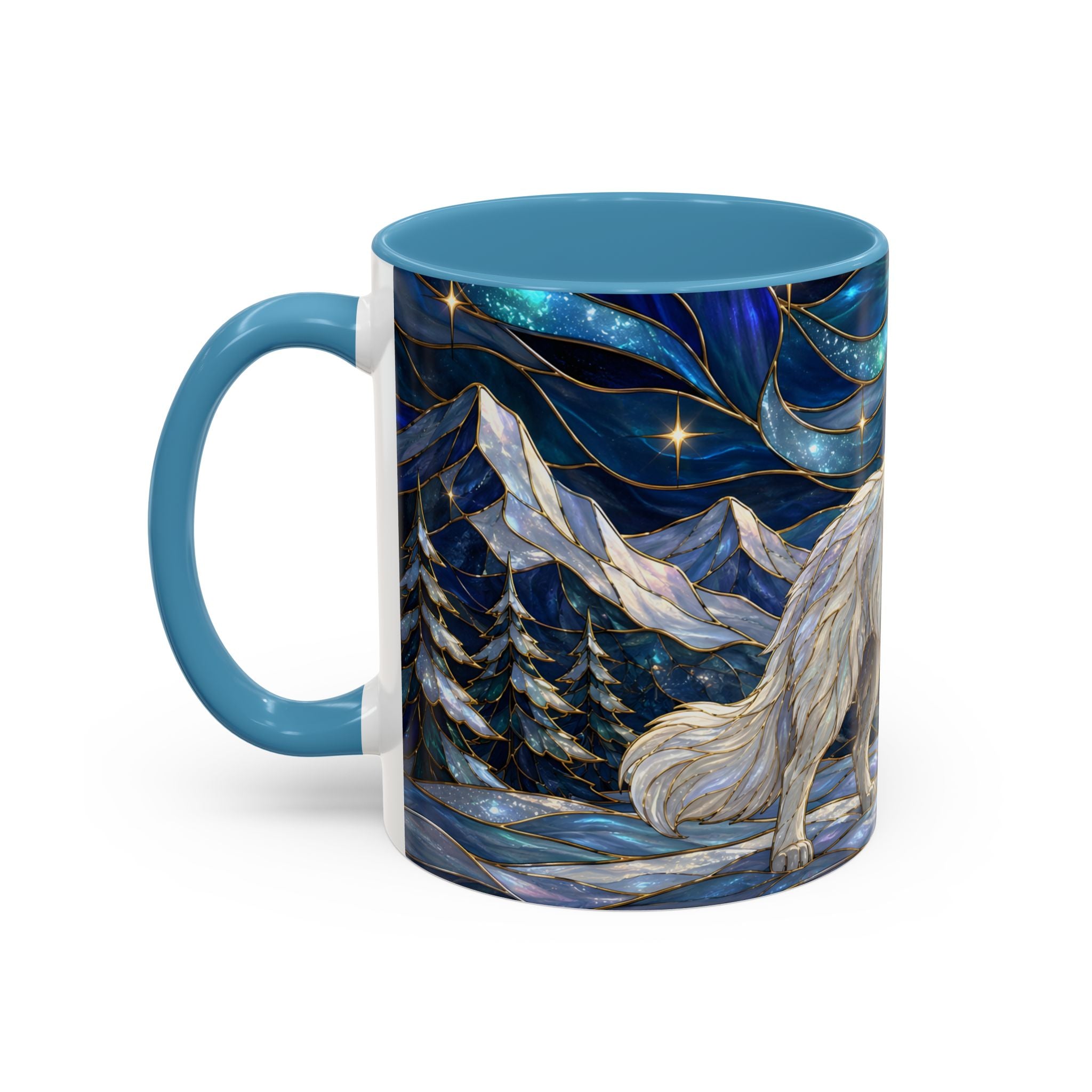 Mountain Guardian Great Pyrenees Stained Glass Style Mug