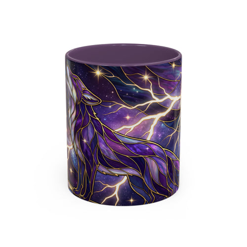Purple Storm Fox Stained Glass Style Mug