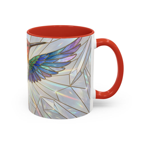 Rainbow Hummingbird Stained Glass Style Mug