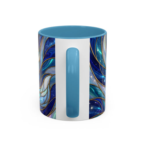 Blue Glow Fox Stained Glass Style Mug