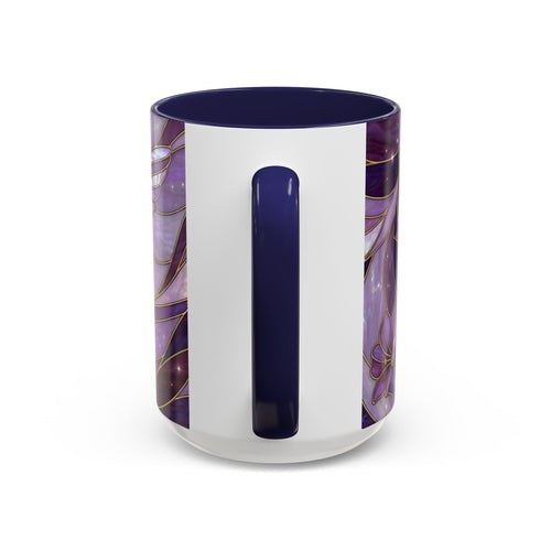 Purple Bloom Hummingbird Stained Glass Style Mug