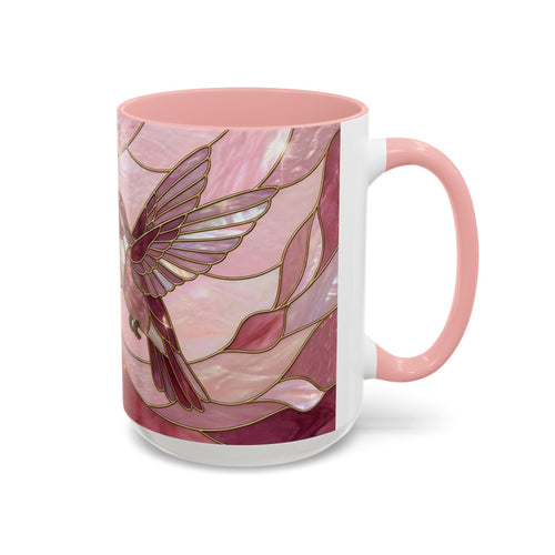 Pink Blossom Hummingbird Stained Glass Style Mug