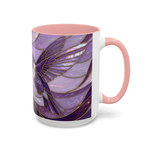 Purple Bloom Hummingbird Stained Glass Style Mug