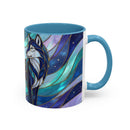 Celestial Wolf Stained Glass Style Mug