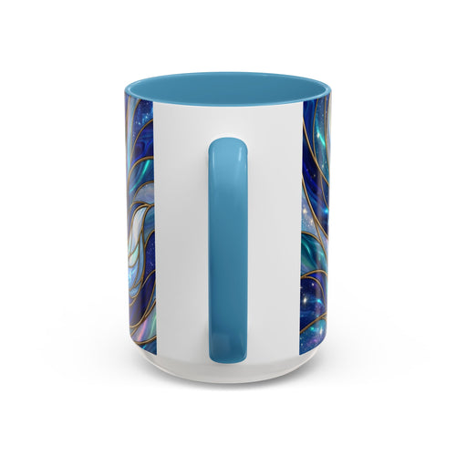 Blue Glow Fox Stained Glass Style Mug