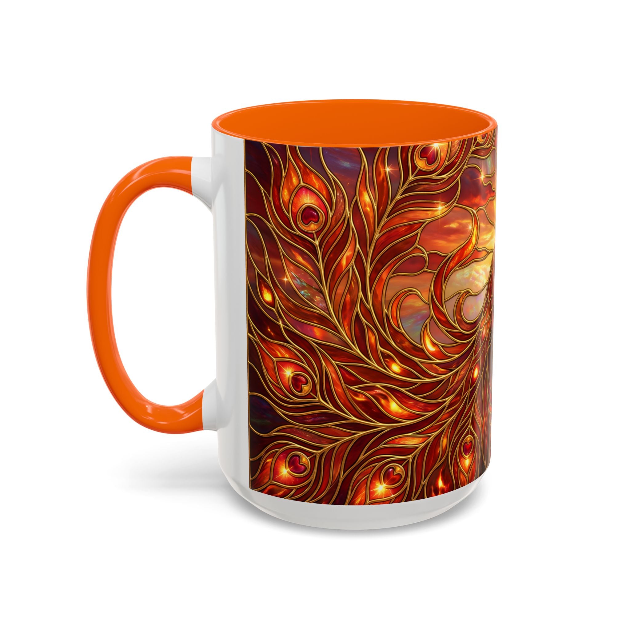 Sunset Peacock Stained Glass Style Mug