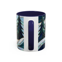 Pine Forest Wolf Stained Glass Style Mug