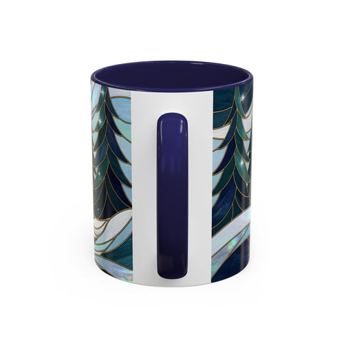 Pine Forest Wolf Stained Glass Style Mug