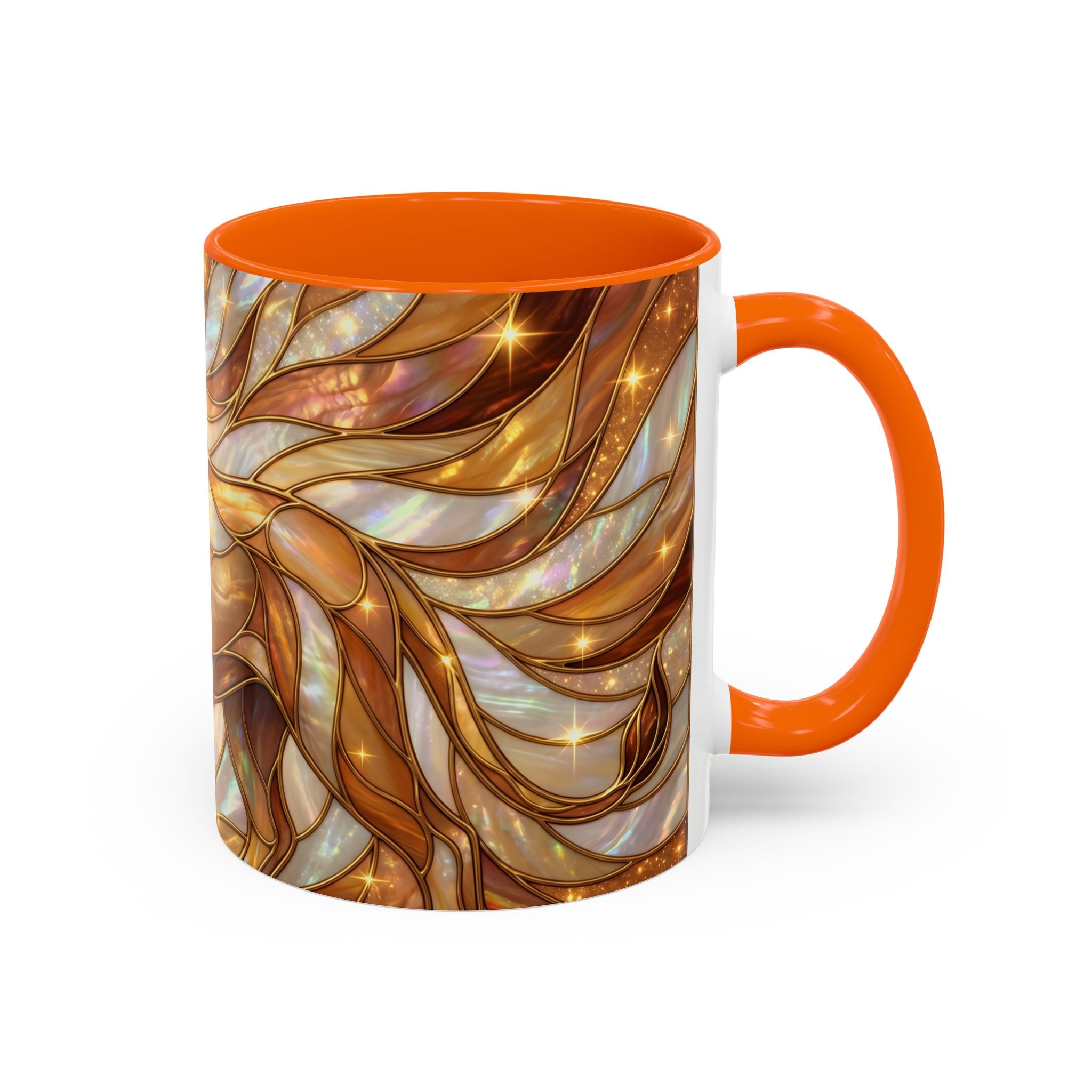 Amber Lion Stained Glass Style Mug