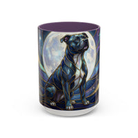Moonlit Staffordshire Bull Terrier Stained Glass Style Mug