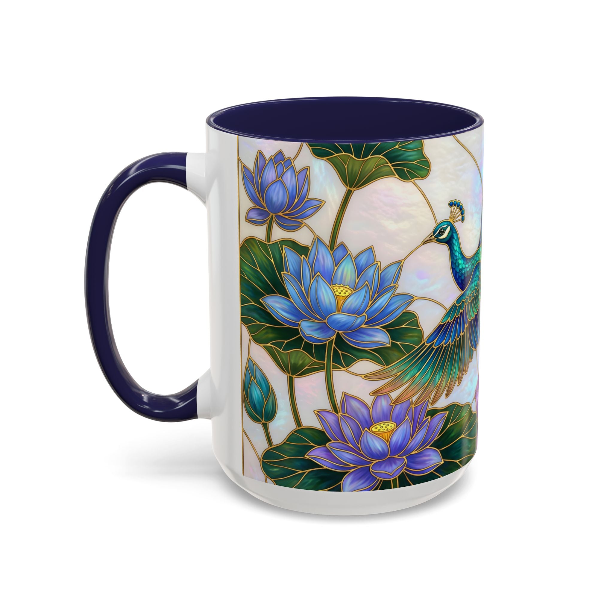 Flying Peacock Stained Glass Style Mug