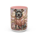 Pink Starlight Staffy Stained Glass Style Mug