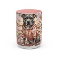 Pink Starlight Staffy Stained Glass Style Mug