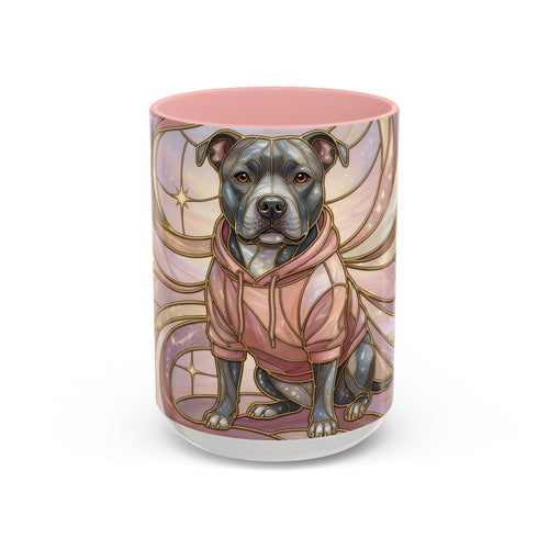 Pink Starlight Staffy Stained Glass Style Mug