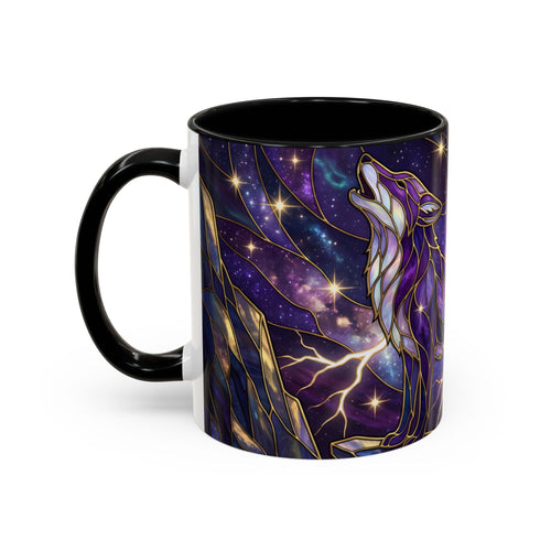 Purple Storm Fox Stained Glass Style Mug
