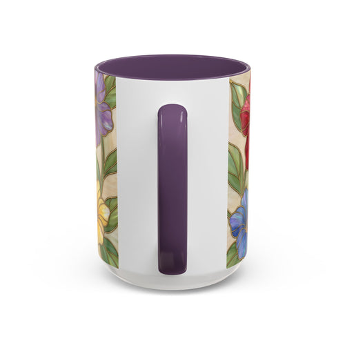 Garden Bloom Hummingbird Stained Glass Style Mug