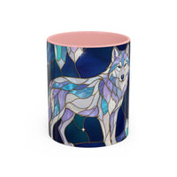 Crystal Wolf Stained Glass Style Mug
