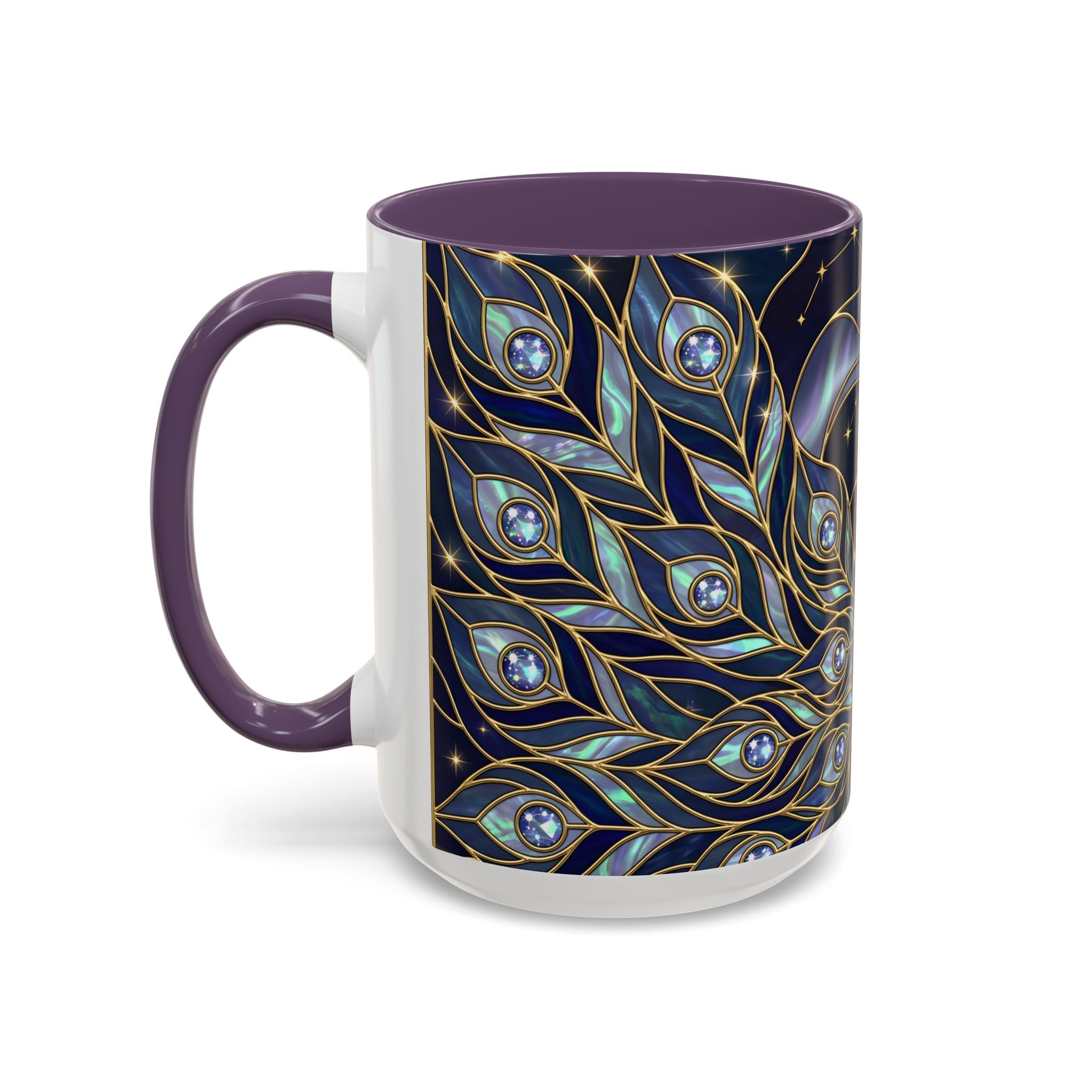 Lunar Peacock Stained Glass Style Mug