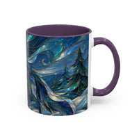 Blue Wolf Stained Glass Style Mug