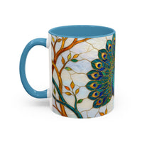 Elegant Peacock Stained Glass Style Mug