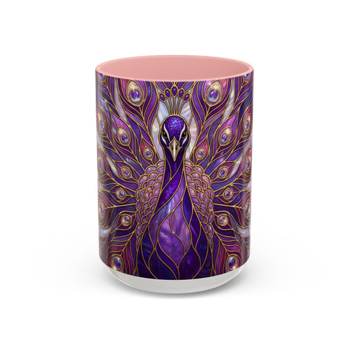 Purple Peacock Stained Glass Style Mug