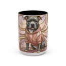 Pink Starlight Staffy Stained Glass Style Mug