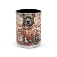 Pink Starlight Staffy Stained Glass Style Mug