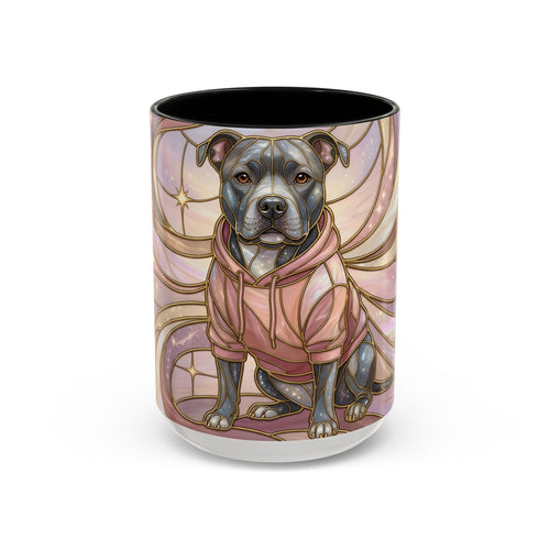 Pink Starlight Staffy Stained Glass Style Mug