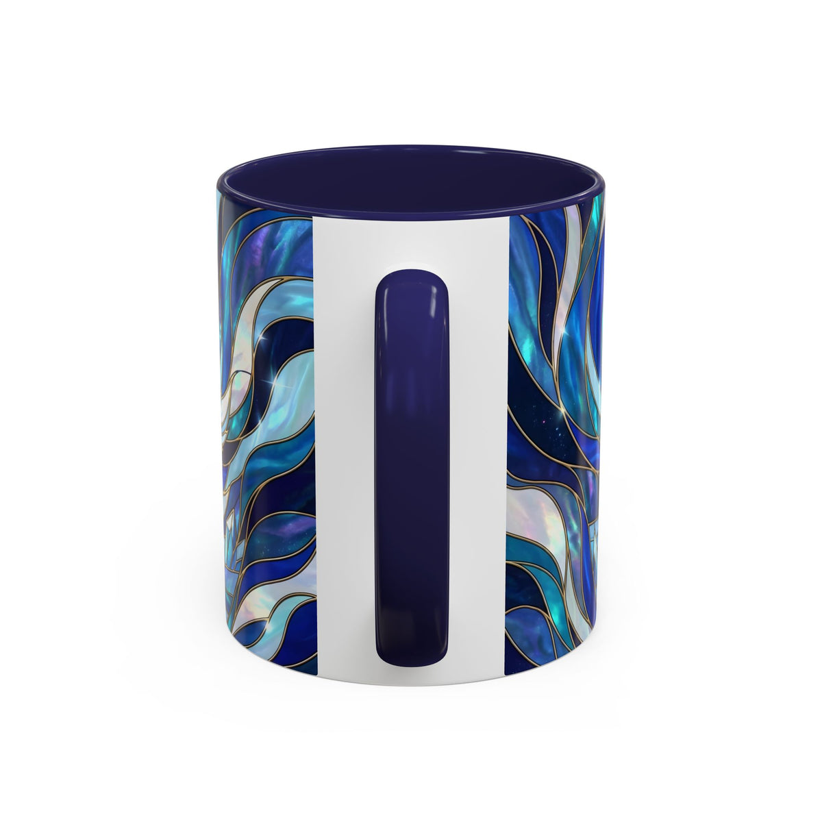 Cobalt Wolf Run Stained Glass Style Mug