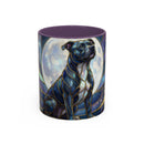 Moonlit Staffordshire Bull Terrier Stained Glass Style Mug