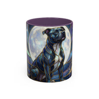 Moonlit Staffordshire Bull Terrier Stained Glass Style Mug