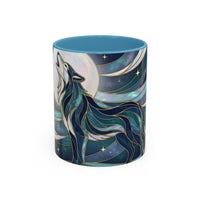 Moon Howl Wolf Stained Glass Style Mug