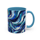 Cobalt Wolf Howl Stained Glass Style Mug