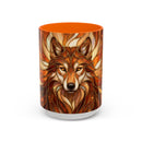 Ember Wolf Stained Glass Style Mug