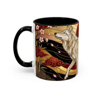 Sakura Wolf Stained Glass Style Mug