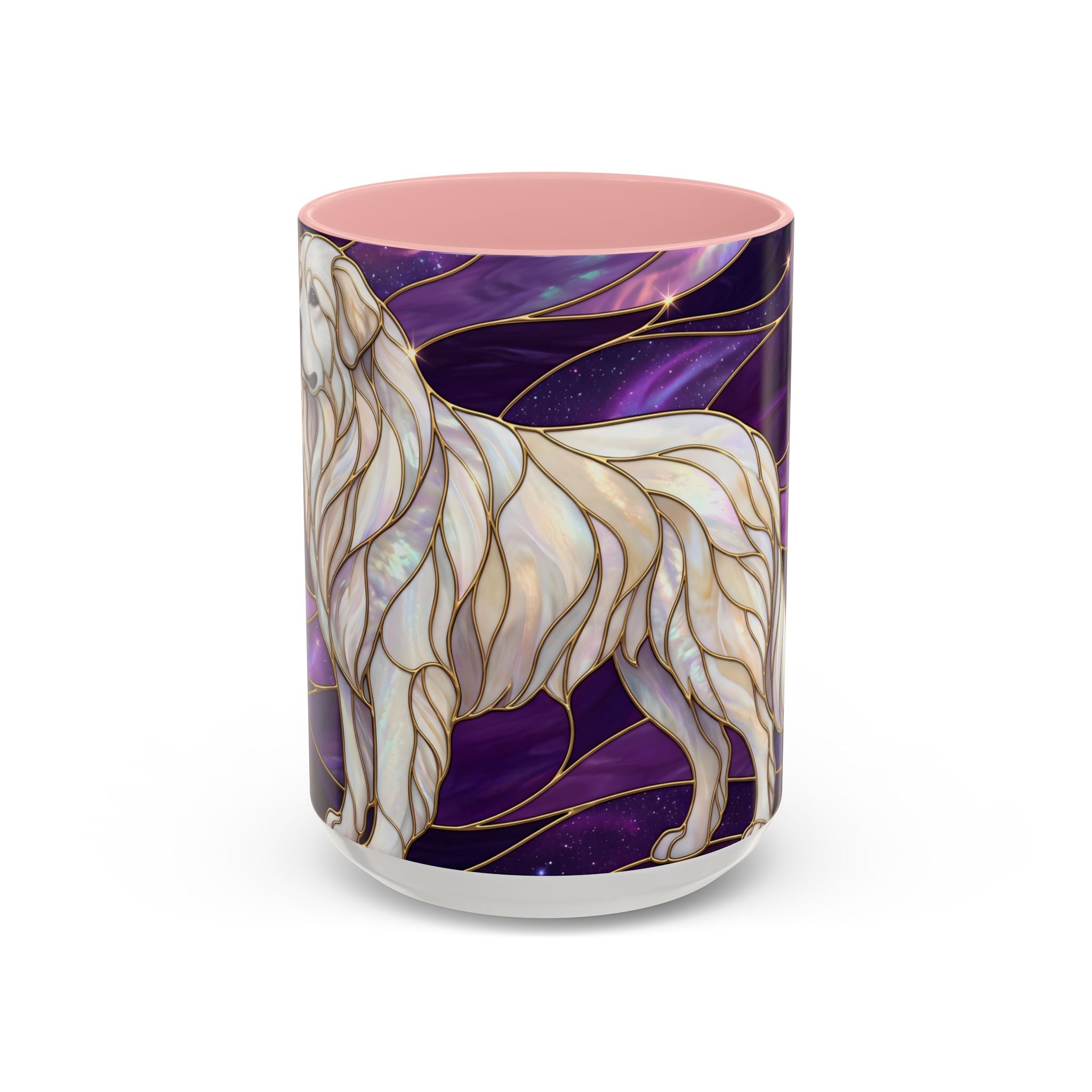 Amethyst Great Pyrenees Stained Glass Style Mug