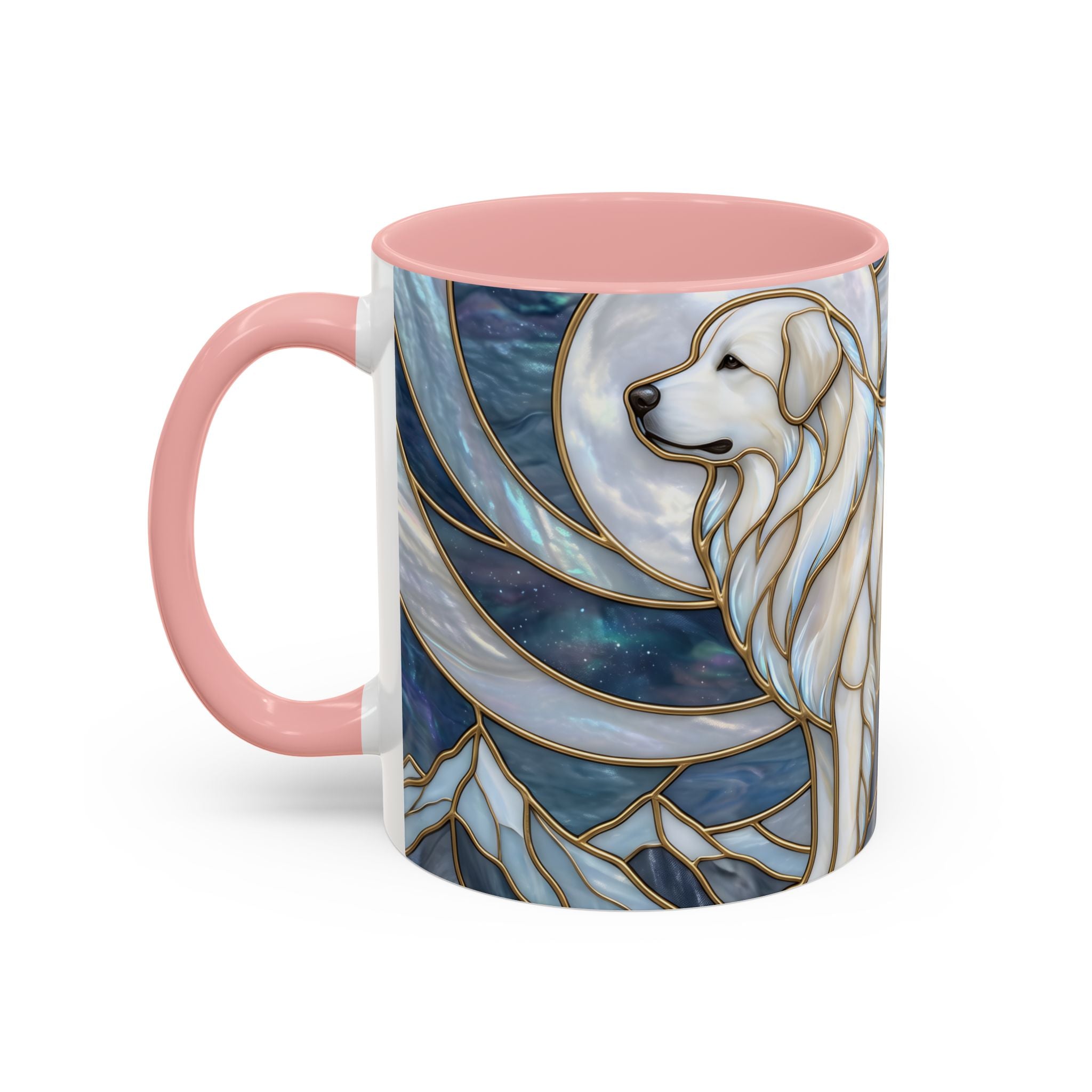 Moonlight Great Pyrenees Stained Glass Style Mug