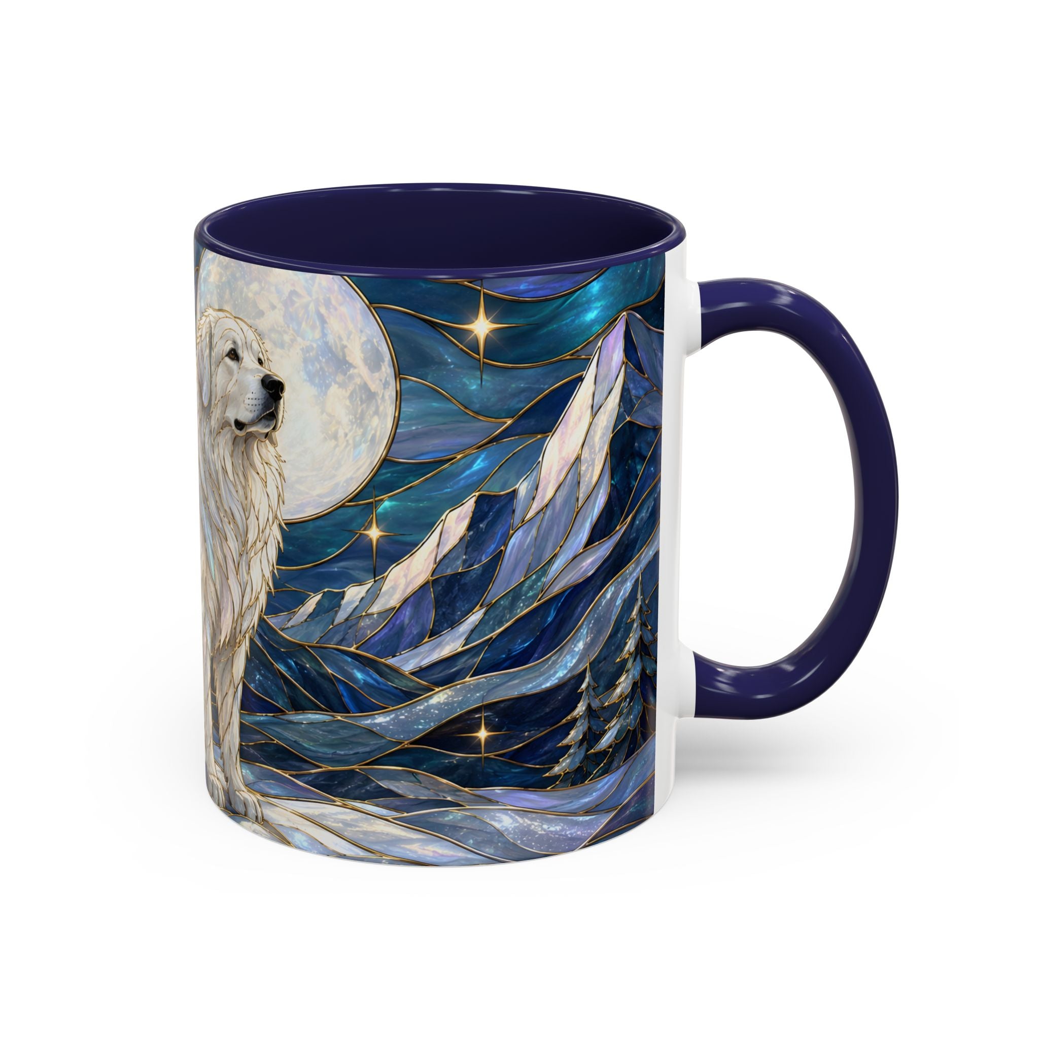 Mountain Guardian Great Pyrenees Stained Glass Style Mug