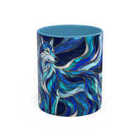 Cobalt Wolf Stained Glass Style Mug