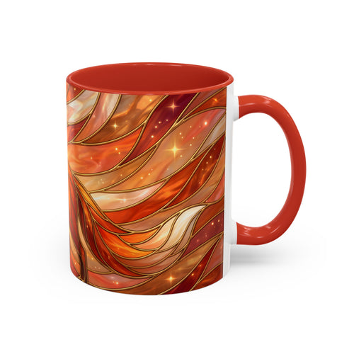 Orange Glow Fox Stained Glass Style Mug