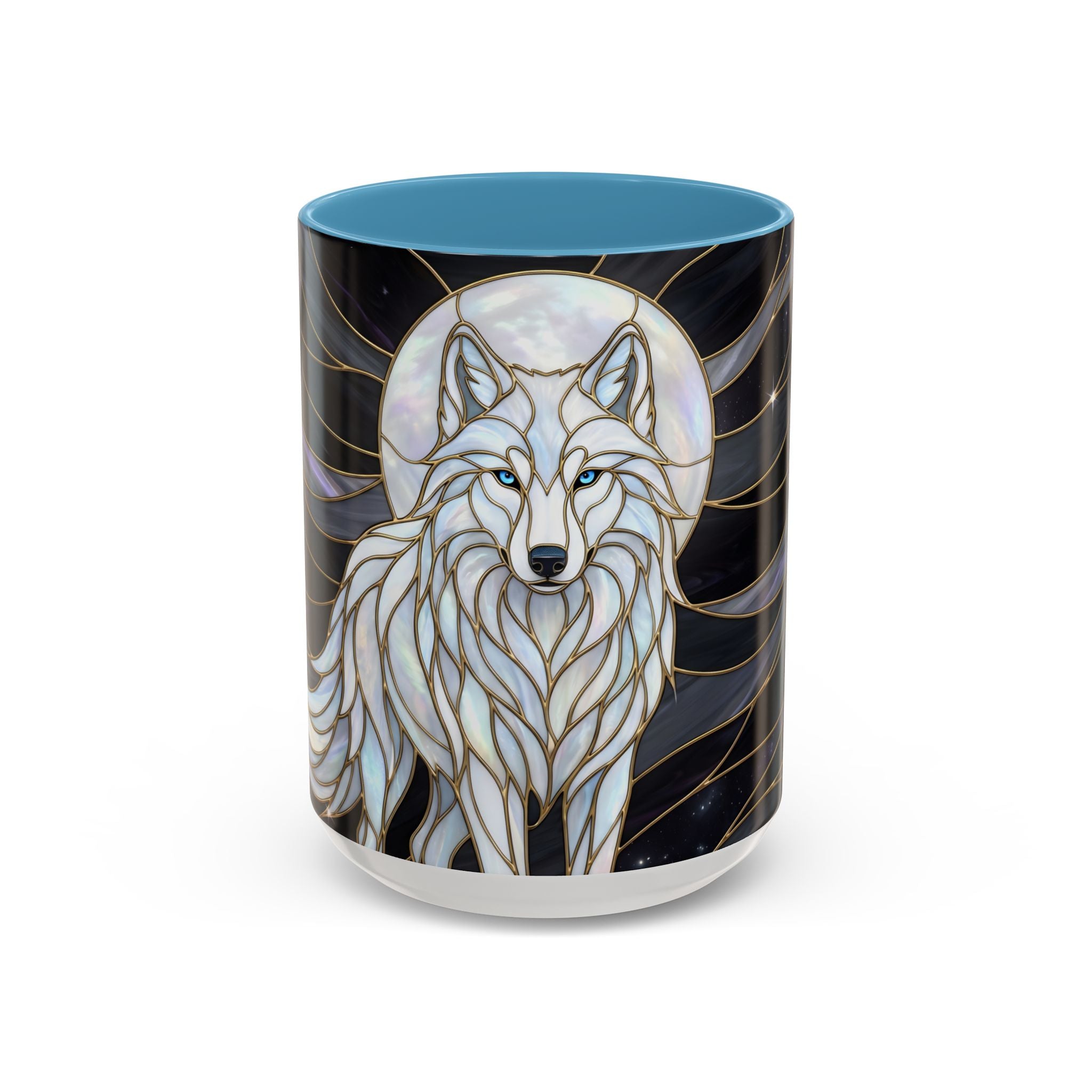 Night Wolf Stained Glass Style Mug