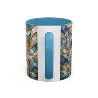 Blue Glow Yorkshire Terrier Stained Glass Style Mug