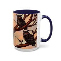 Dusk Owl Stained Glass Style Mug