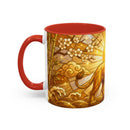 Golden Sakura Lion Stained Glass Style Mug