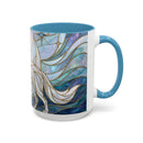Pearl White Wolf Stained Glass Style Mug