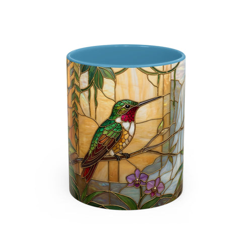 Tropical Hummingbird Stained Glass Style Mug